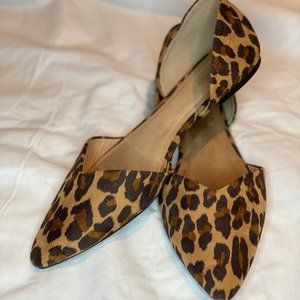 Leopard Print Pointed Toe Flats
